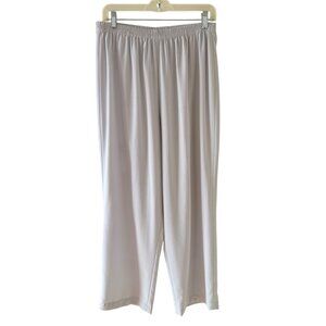 Drapers Studio Light Gray Chiffon Womens Size 14 Flowy Elastic Waist Pants